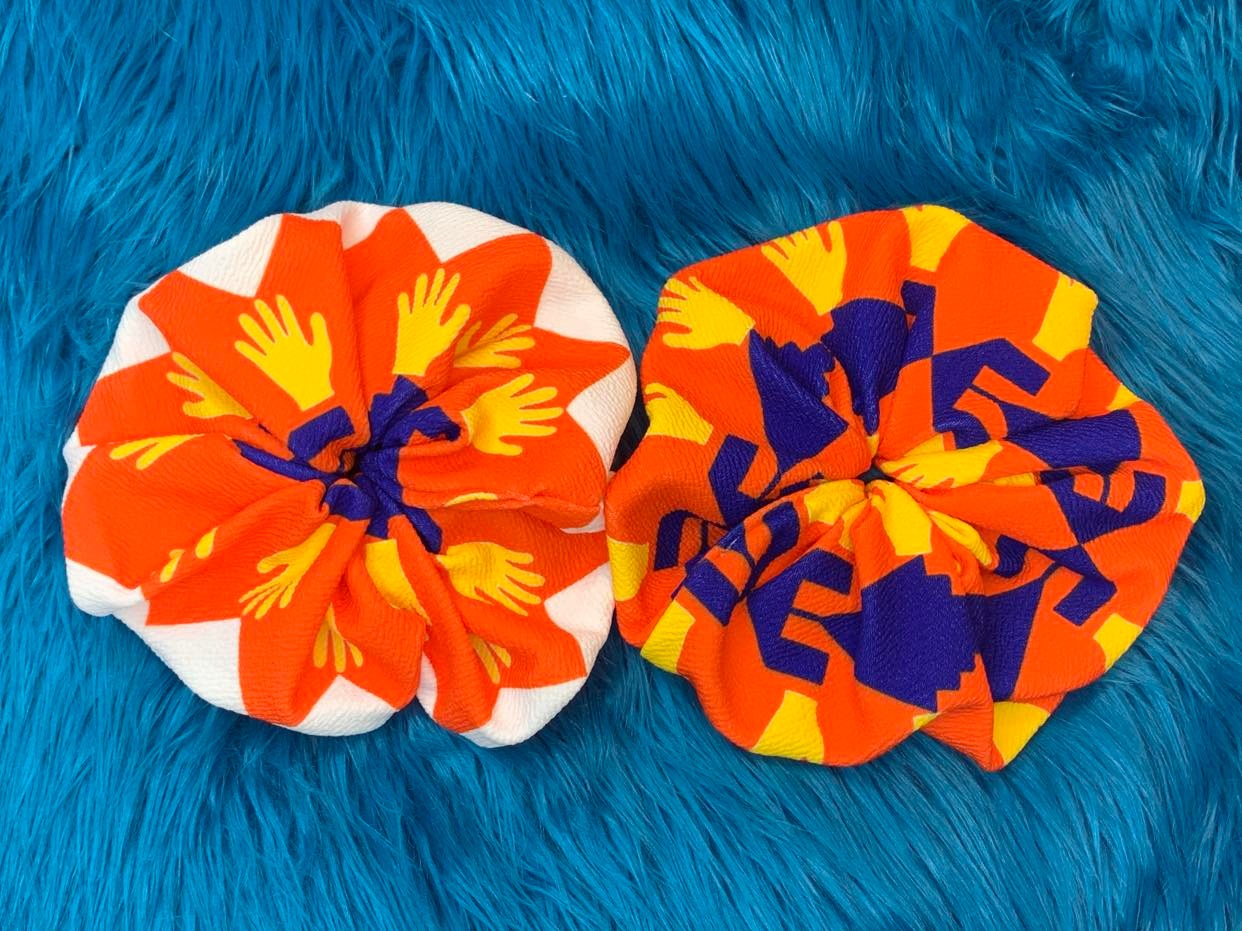 Friendship Ribbonwork Jumbo Scrunchie (Orange)