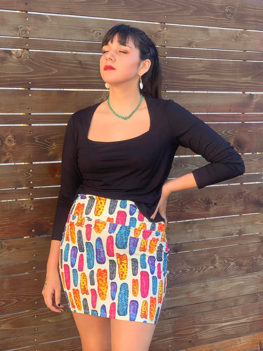 Above-the-Knee, High-Waist Pencil Skirt DBP