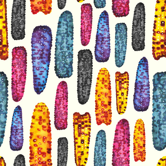 Native Corn Design Poly Woven Fabric By The Yard