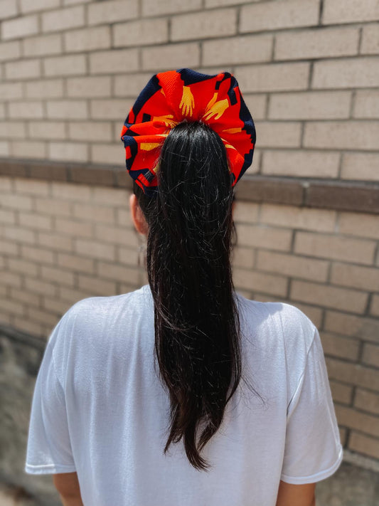 Friendship Ribbonwork Jumbo Scrunchie Red